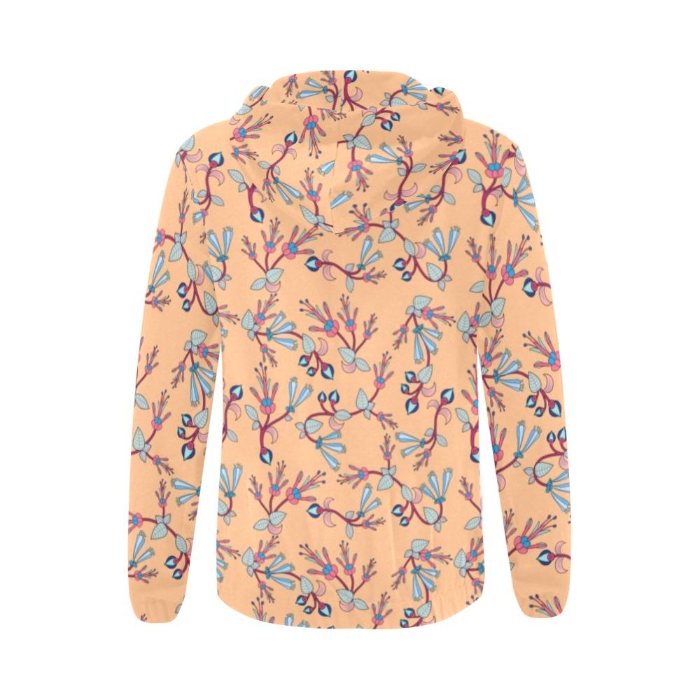 Swift Floral Peache All Over Print Full Zip Hoodie for Women (Model H14) All Over Print Full Zip Hoodie for Women (H14) e-joyer 