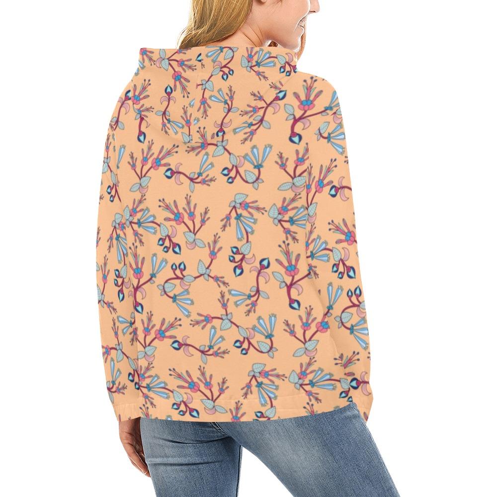 Swift Floral Peache All Over Print Hoodie for Women (USA Size) (Model H13) All Over Print Hoodie for Women (H13) e-joyer 