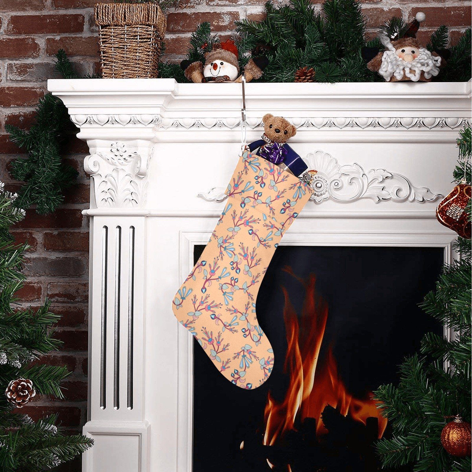Swift Floral Peache Christmas Stocking holiday stocking e-joyer 
