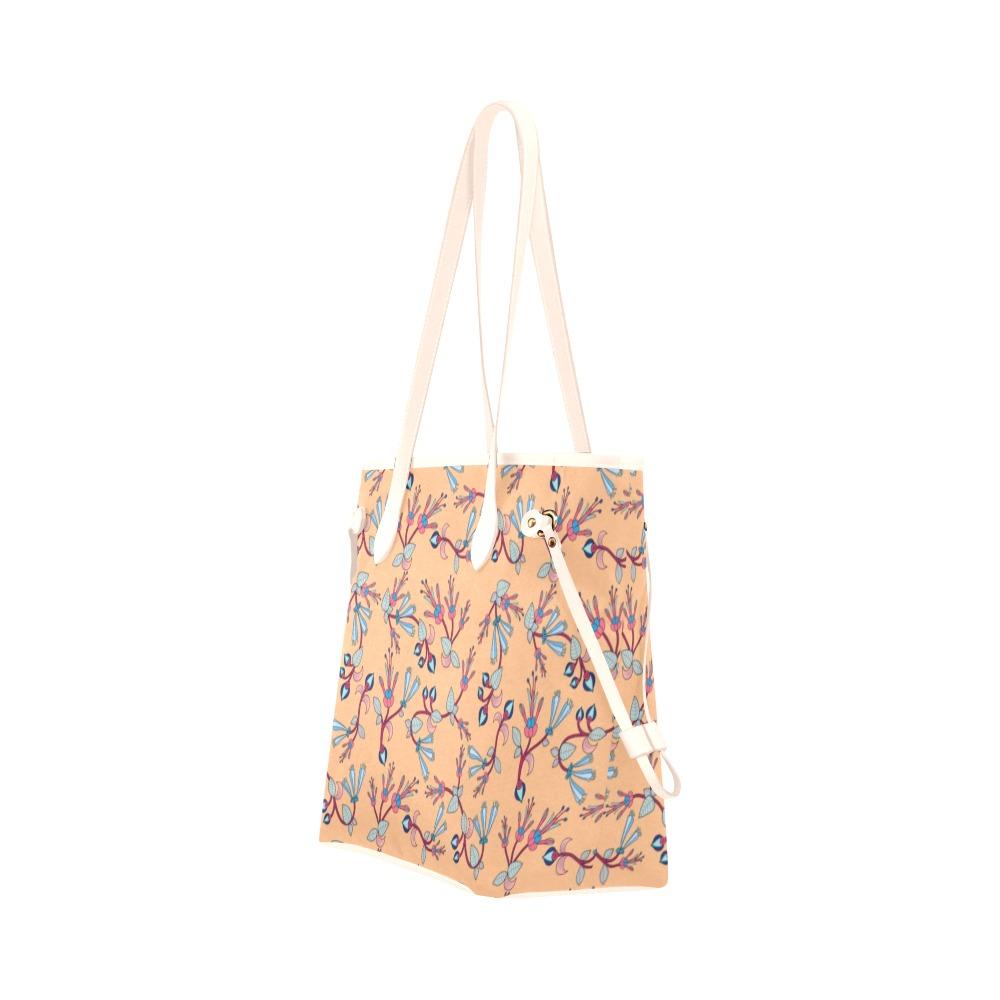 Swift Floral Peache Clover Canvas Tote Bag (Model 1661) Clover Canvas Tote Bag (1661) e-joyer 