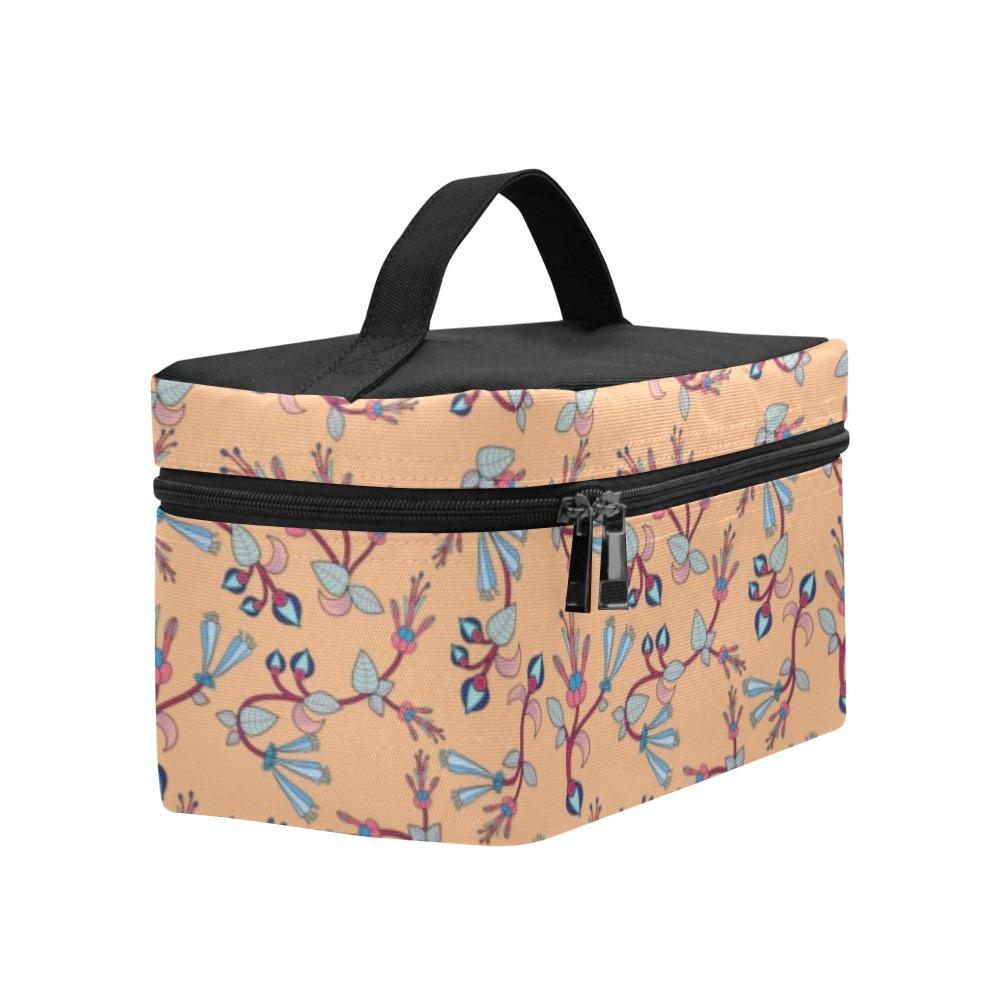 Swift Floral Peache Cosmetic Bag/Large (Model 1658) bag e-joyer 