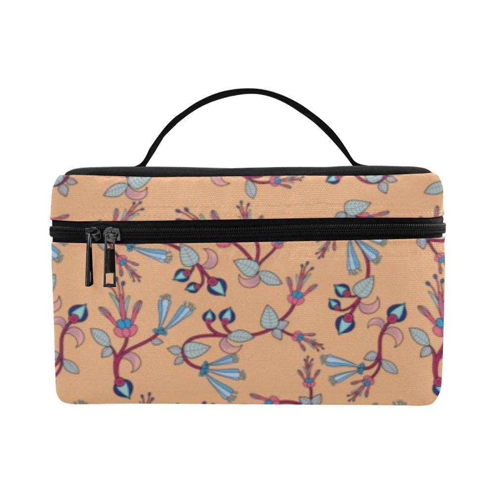 Swift Floral Peache Cosmetic Bag/Large (Model 1658) bag e-joyer 