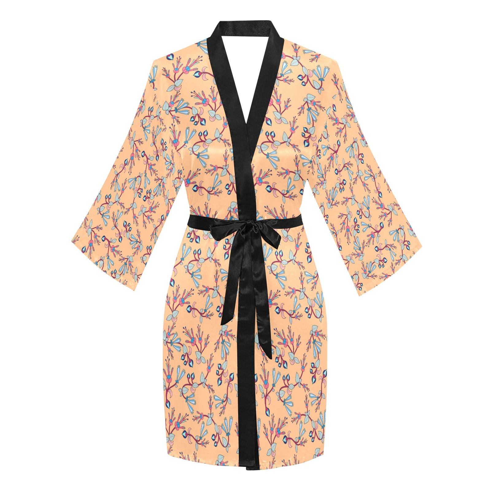 Swift Floral Peache Long Sleeve Kimono Robe Long Sleeve Kimono Robe e-joyer 