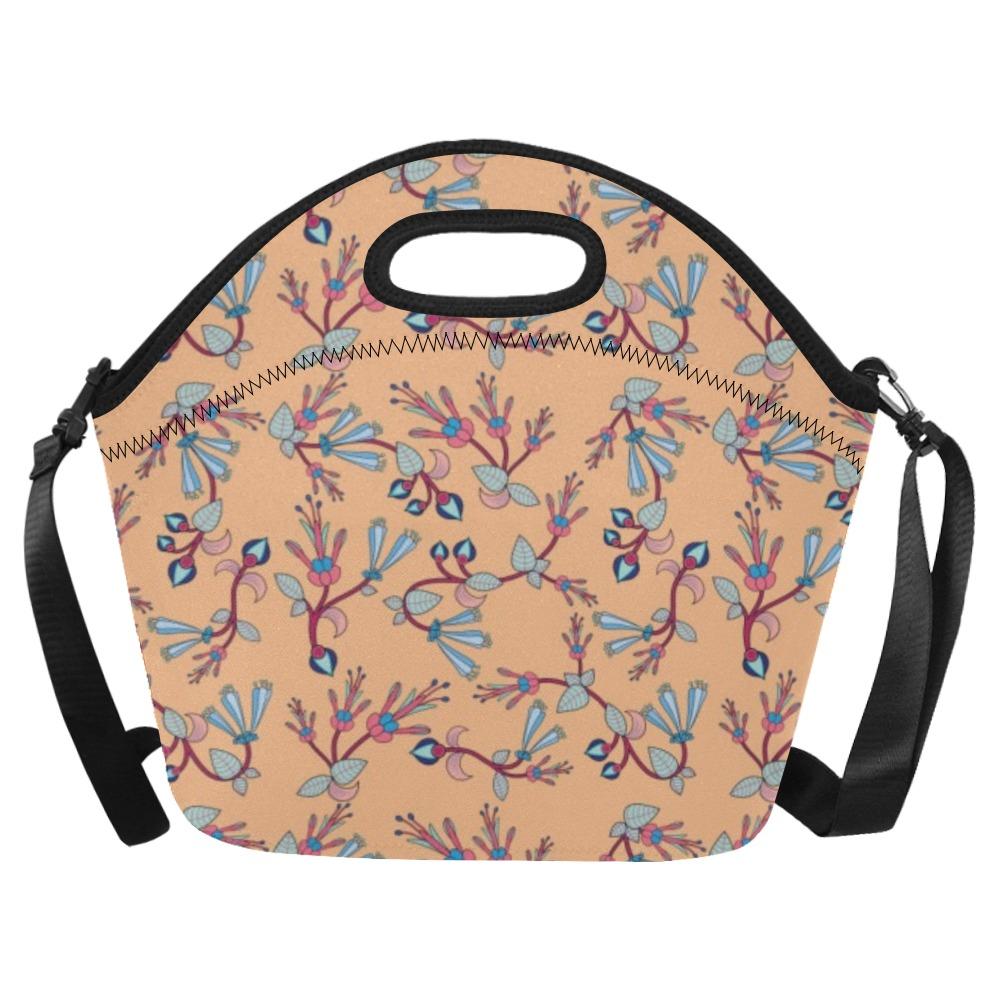Swift Floral Peache Neoprene Lunch Bag/Large (Model 1669) bag e-joyer 