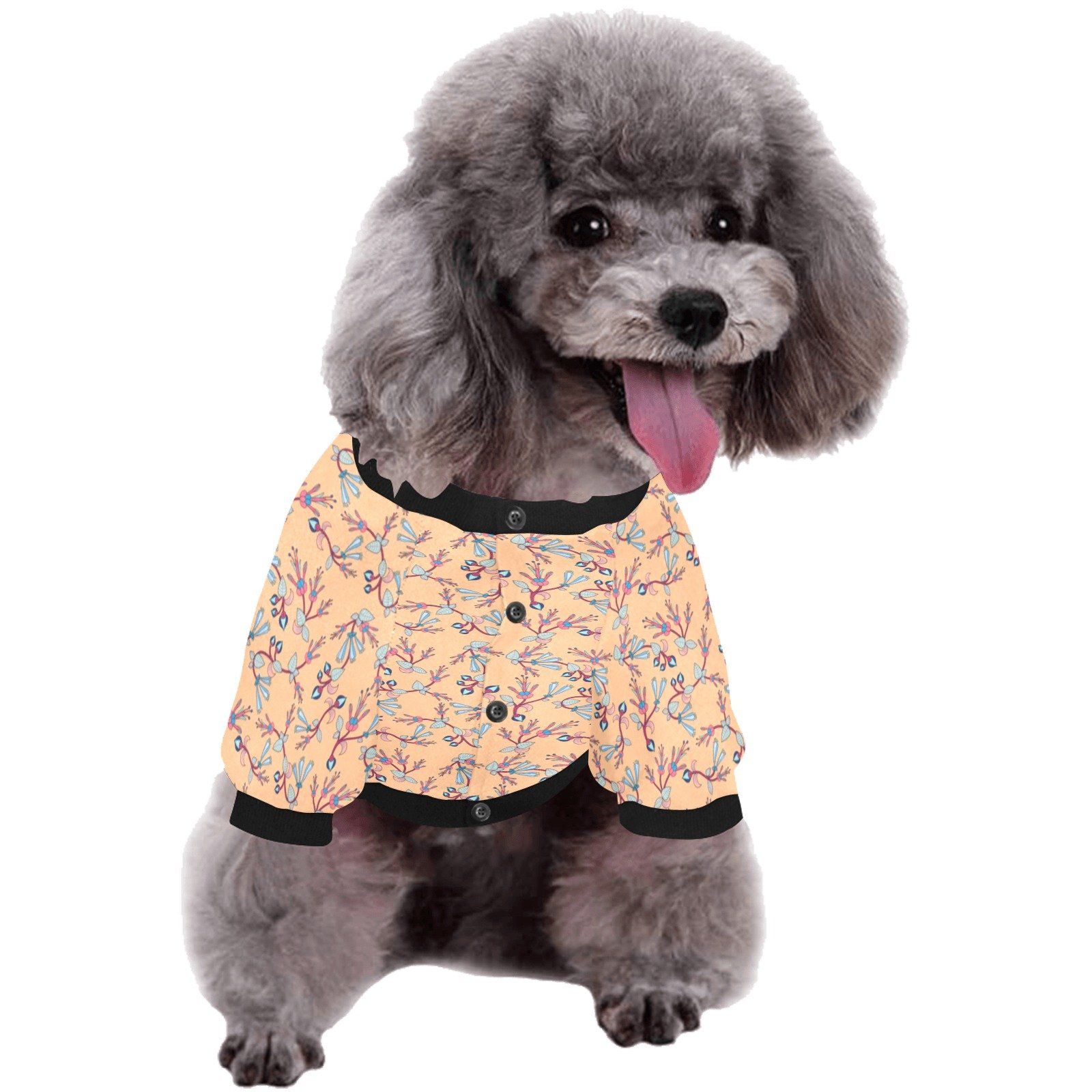 Swift Floral Peache Pet Dog Round Neck Shirt Pet Dog Round Neck Shirt e-joyer 