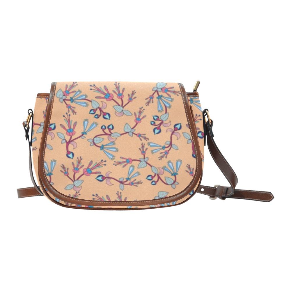 Swift Floral Peache Saddle Bag/Large (Model 1649) Saddle Bag/Large e-joyer 