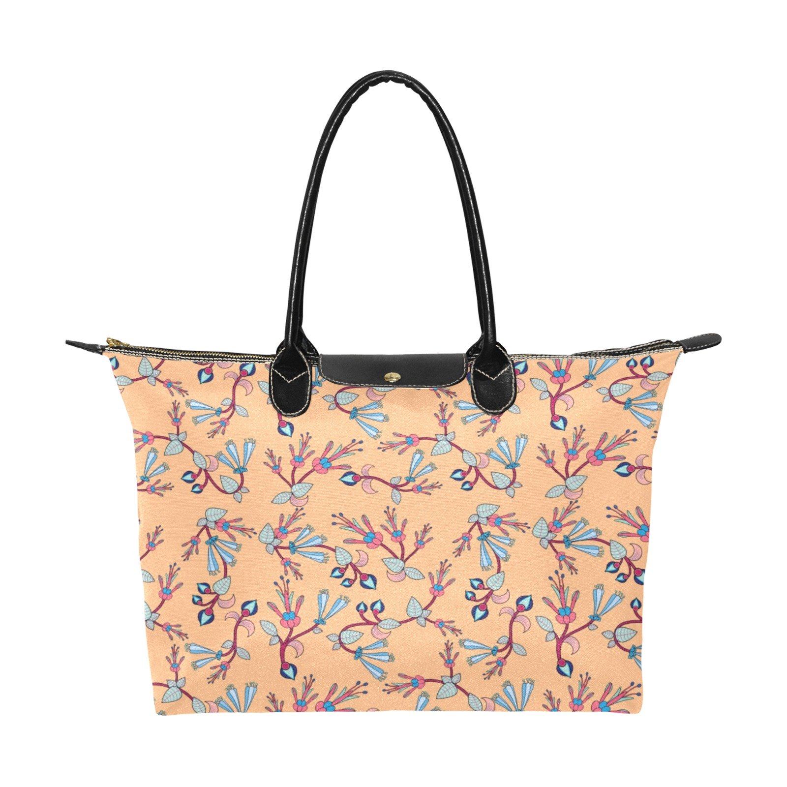 Swift Floral Peache Single-Shoulder Lady Handbag (Model 1714) bag e-joyer 