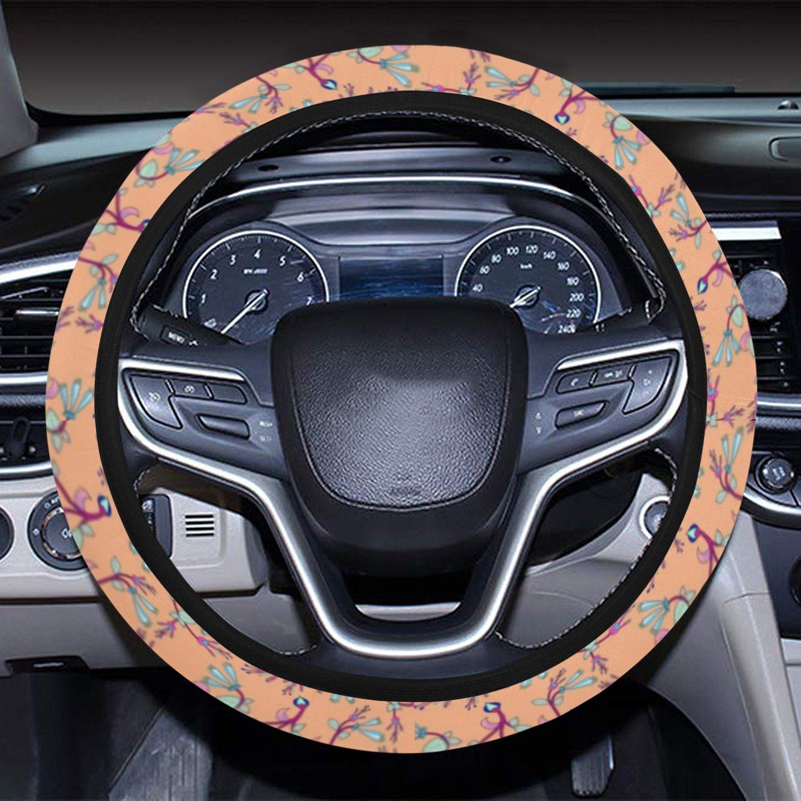 Swift Floral Peache Steering Wheel Cover with Elastic Edge Steering Wheel Cover with Elastic Edge e-joyer 