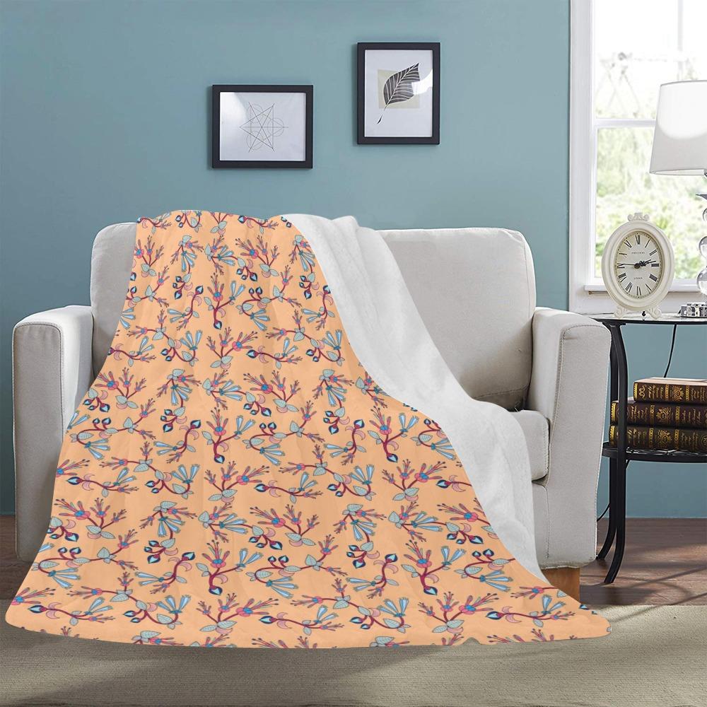 Swift Floral Peache Ultra-Soft Micro Fleece Blanket 60"x80" Ultra-Soft Blanket 60''x80'' e-joyer 