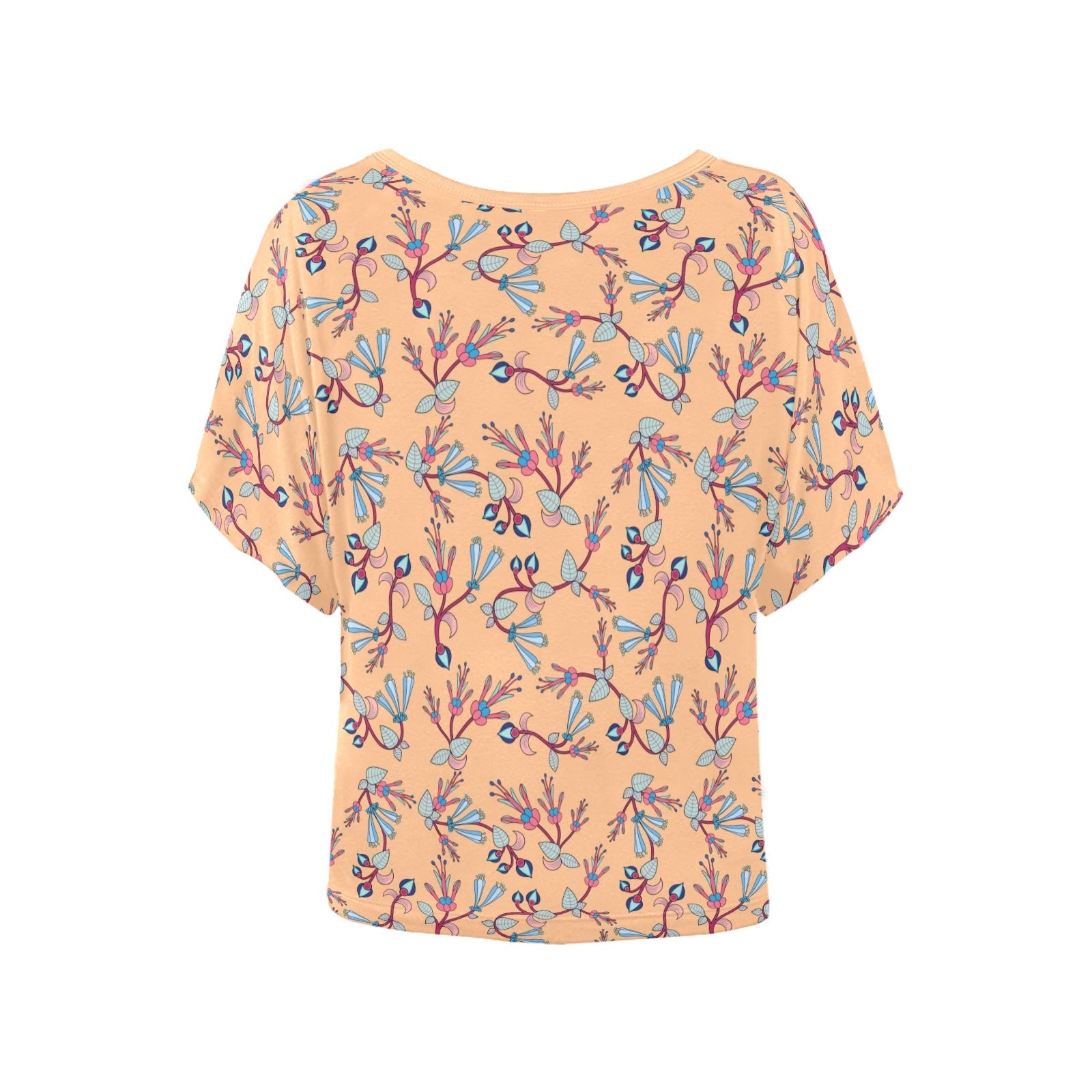 Swift Floral Peache Women's Batwing-Sleeved Blouse T shirt (Model T44) Women's Batwing-Sleeved Blouse T shirt (T44) e-joyer 