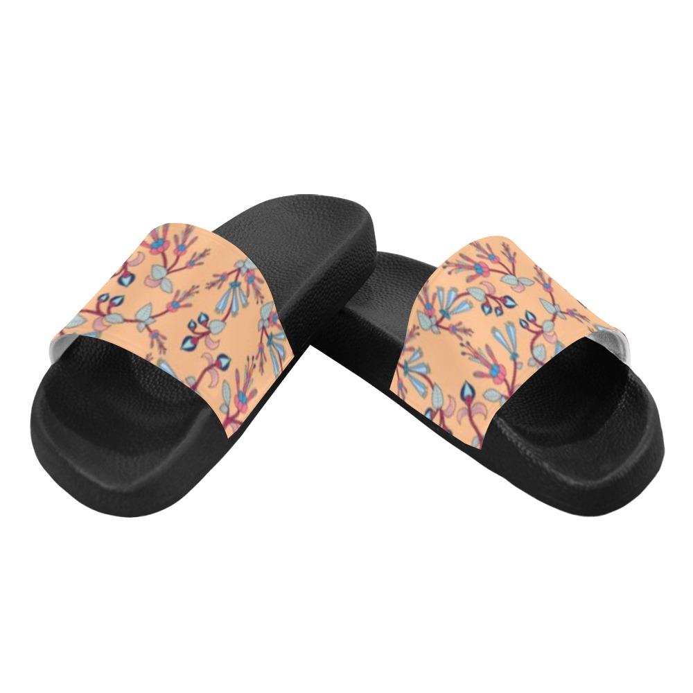 Swift Floral Peache Women's Slide Sandals (Model 057) Women's Slide Sandals (057) e-joyer 