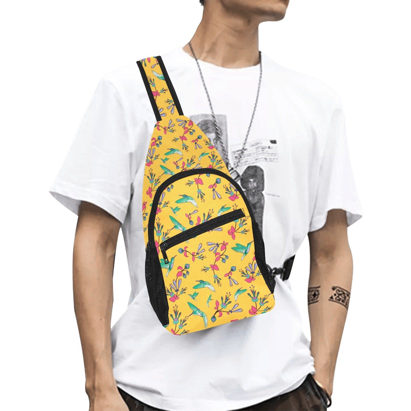 Swift Pastel Yellow All Over Print Chest Bag (Model 1719) All Over Print Chest Bag (1719) e-joyer 