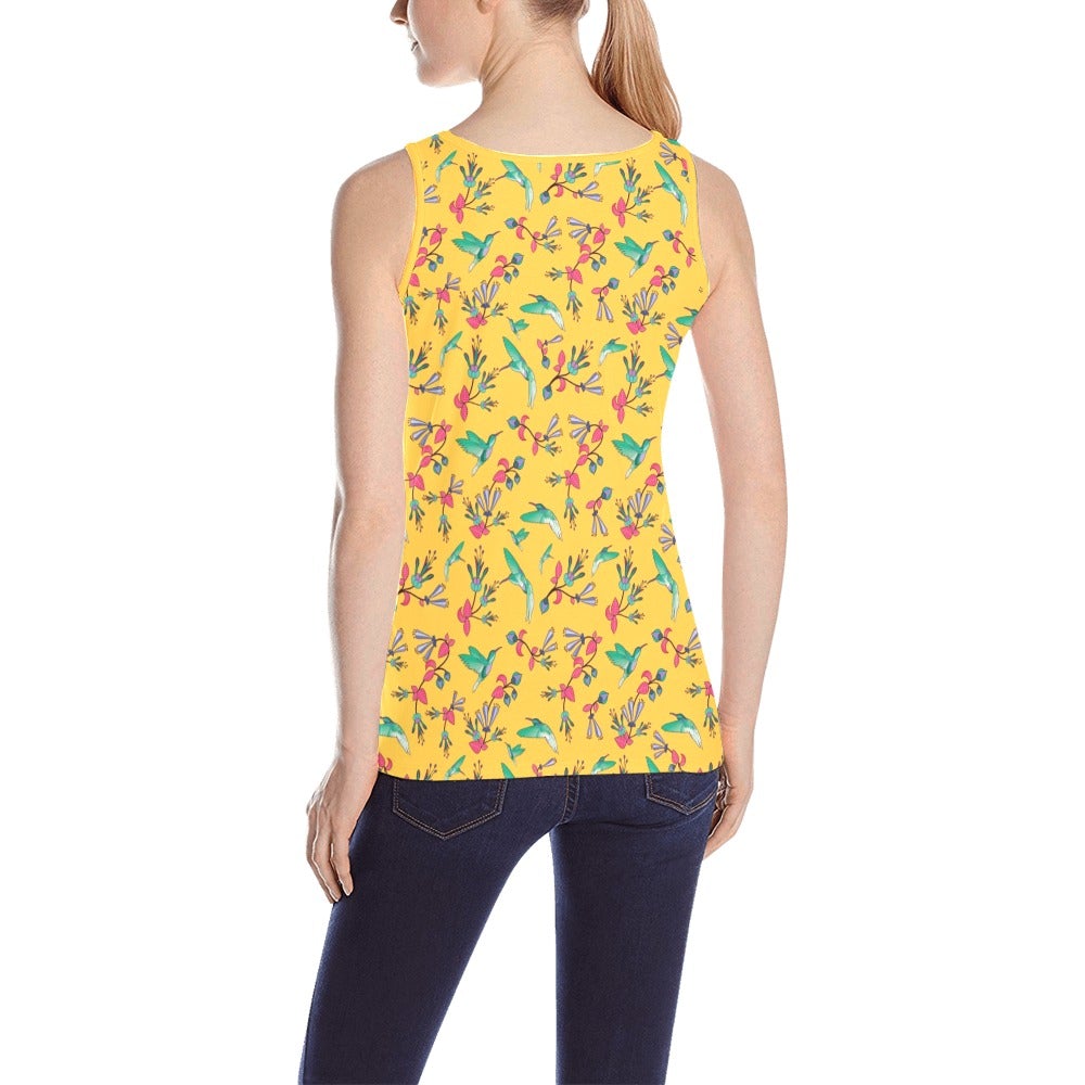 Ambiance Apparel Size Large Yellow Print Tank Top- Ladies – Zippy