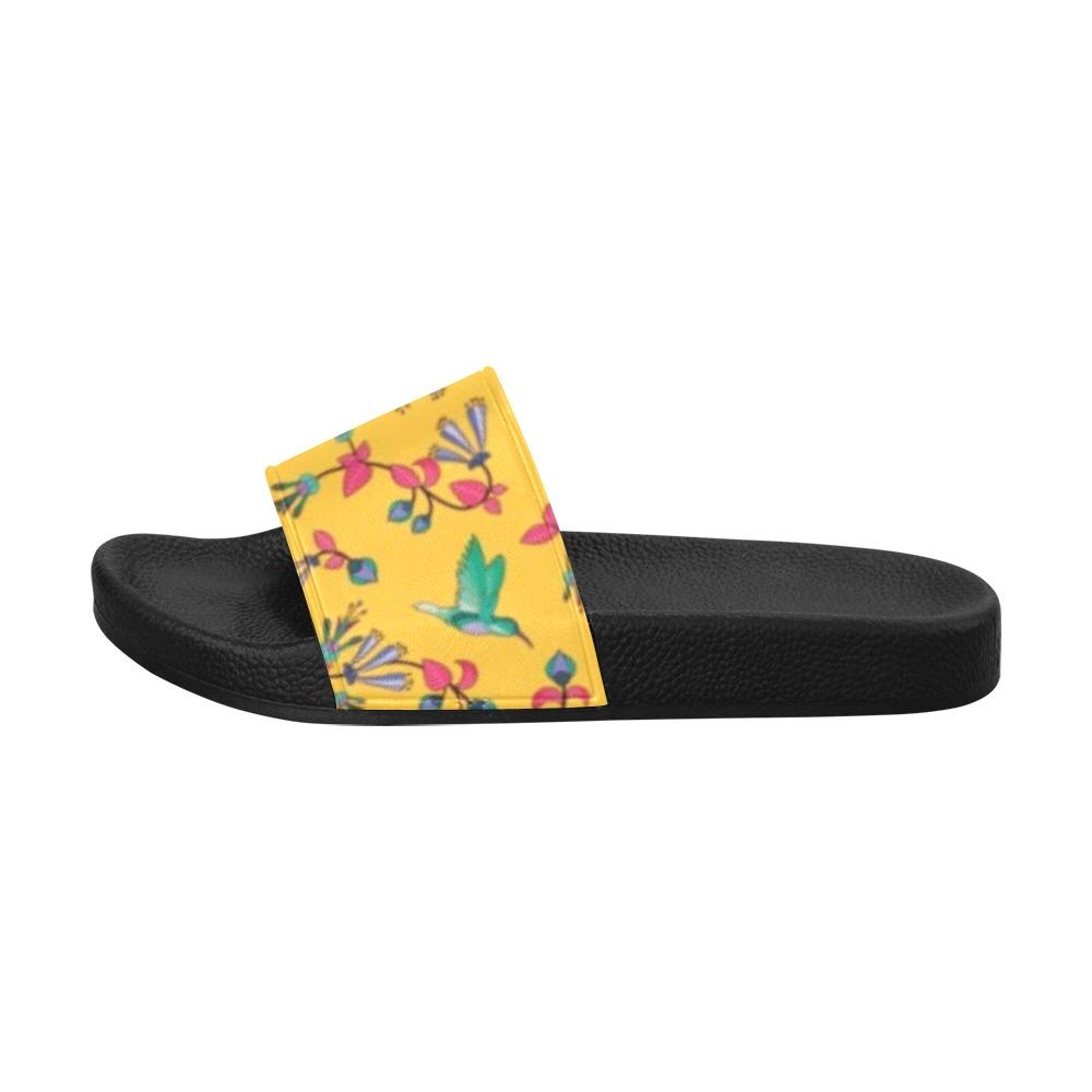 Swift Pastel Yellow Men's Slide Sandals (Model 057) Men's Slide Sandals (057) e-joyer 