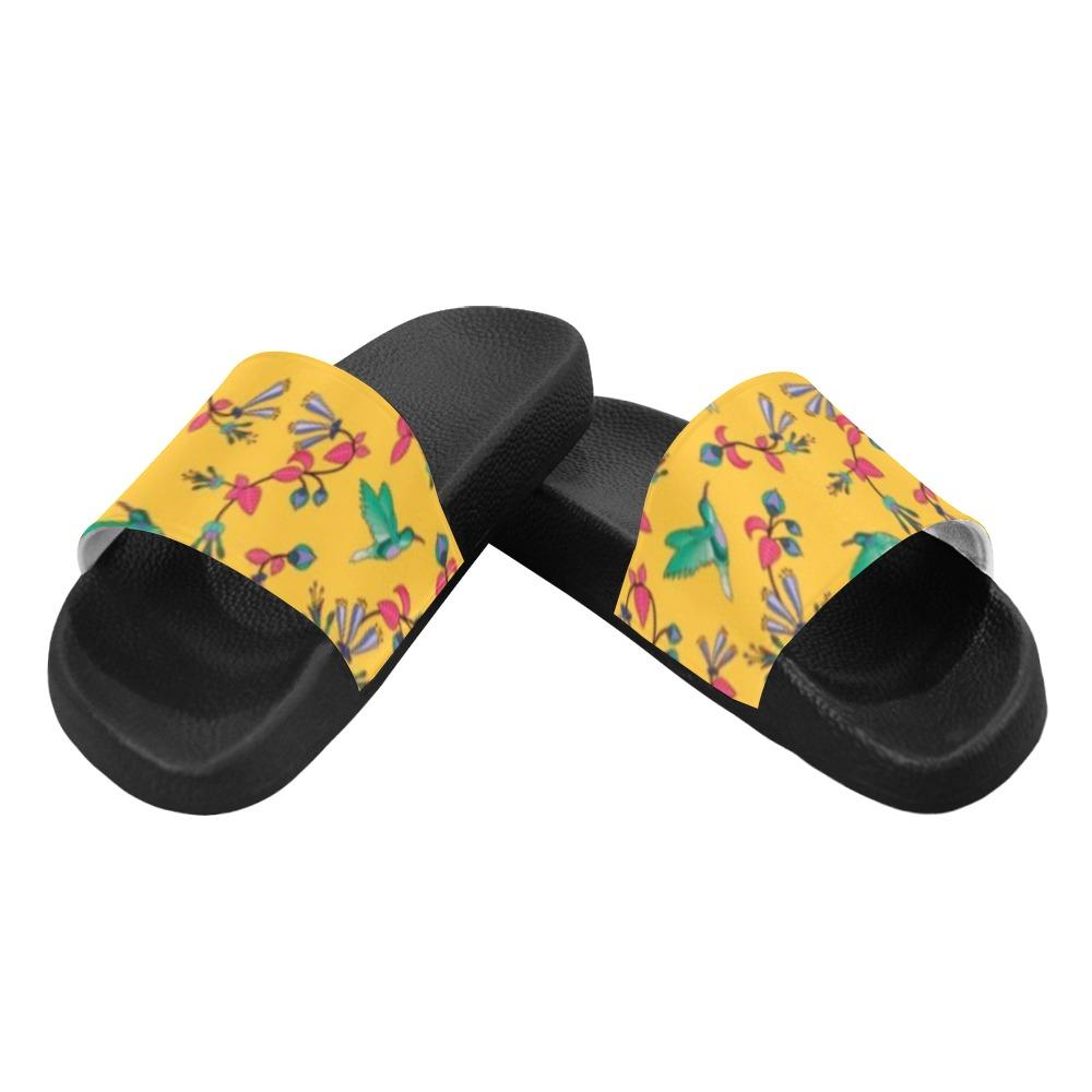 Swift Pastel Yellow Men's Slide Sandals (Model 057) Men's Slide Sandals (057) e-joyer 