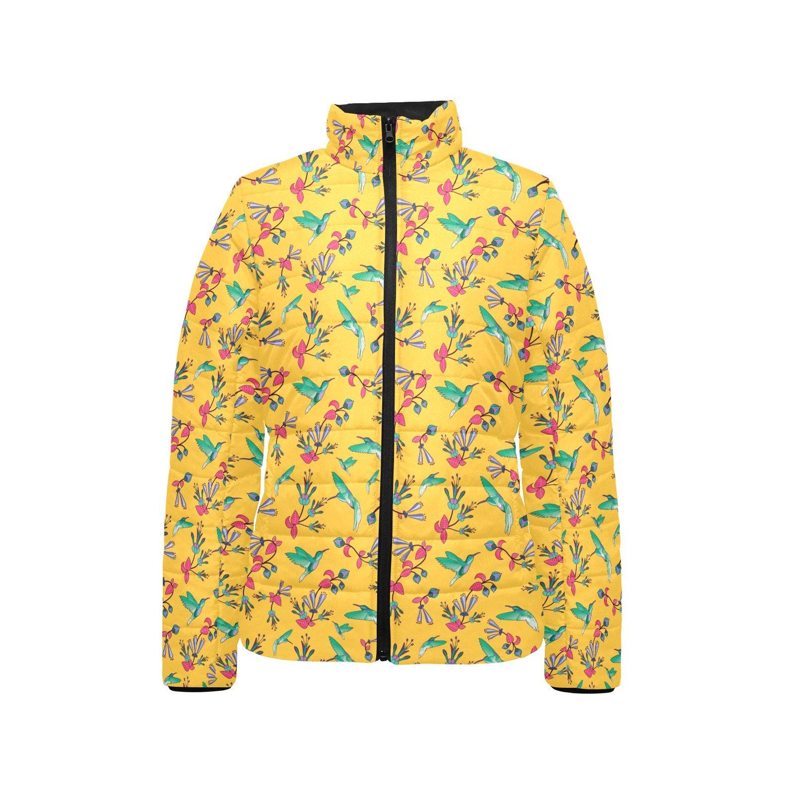 Swift Pastel Yellow Women's Stand Collar Padded Jacket (Model H41) jacket e-joyer 