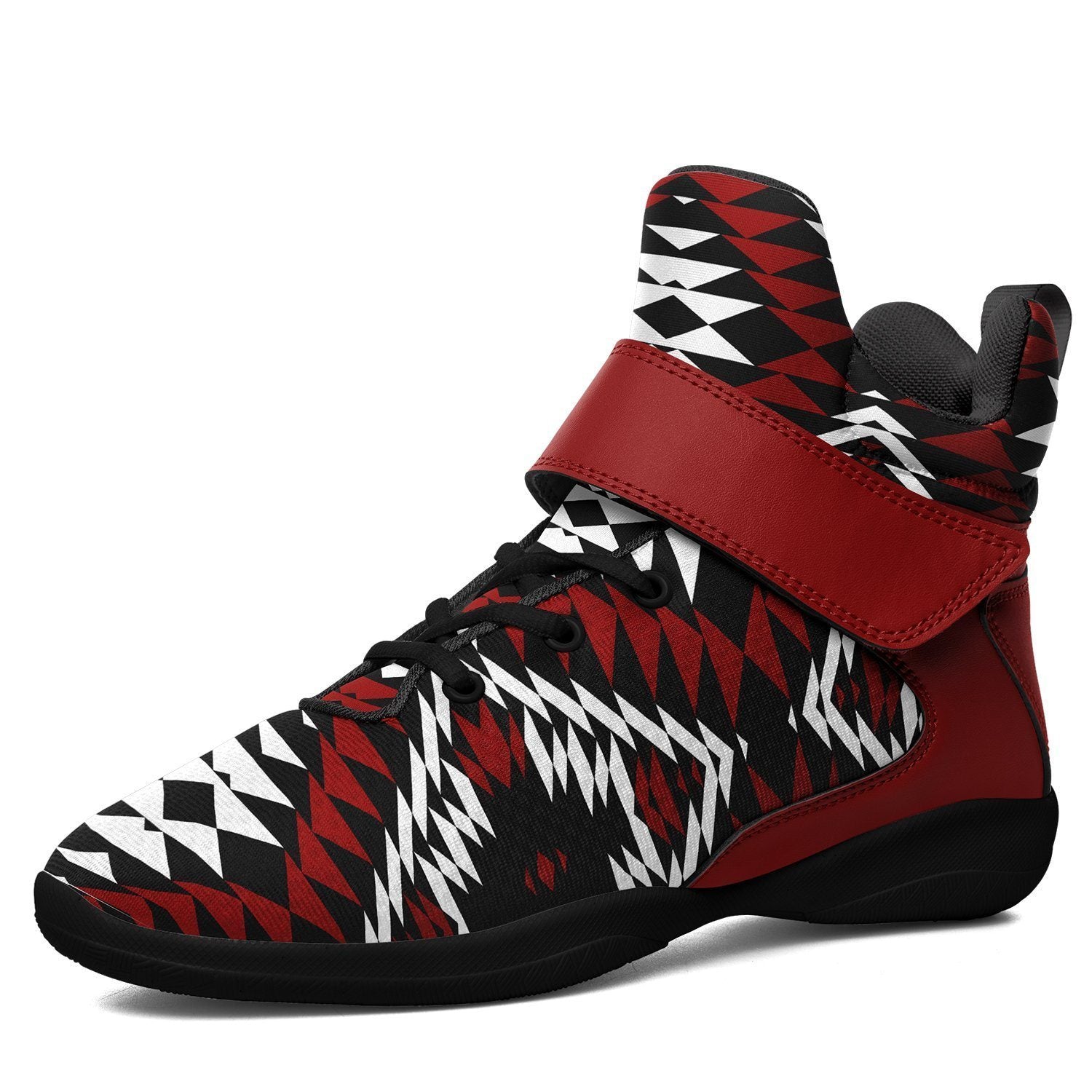 Taos Wool Ipottaa Basketball / Sport High Top Shoes - Black Sole 49 Dzine US Men 7 / EUR 40 Black Sole with Dark Red Strap 