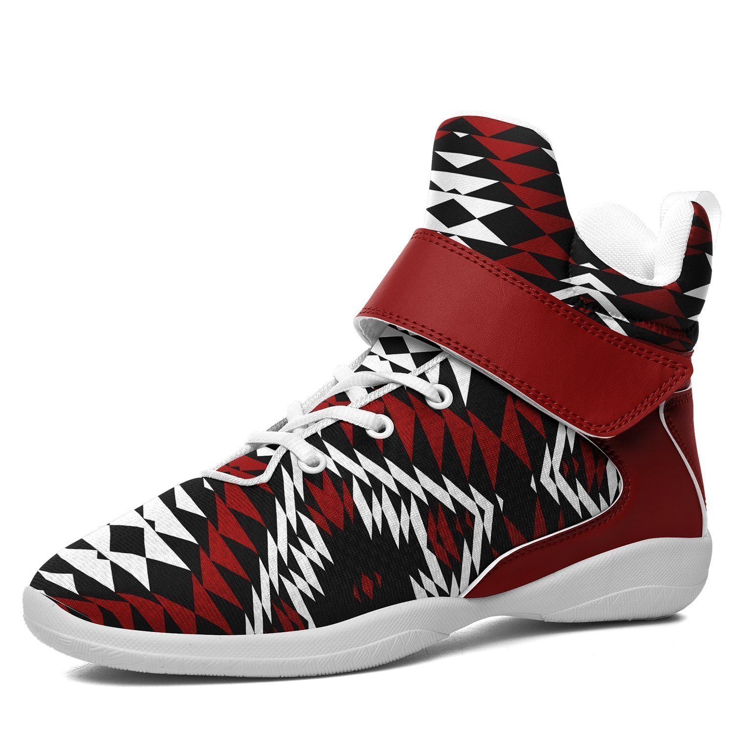 Taos Wool Kid's Ipottaa Basketball / Sport High Top Shoes 49 Dzine US Child 12.5 / EUR 30 White Sole with Dark Red Strap 