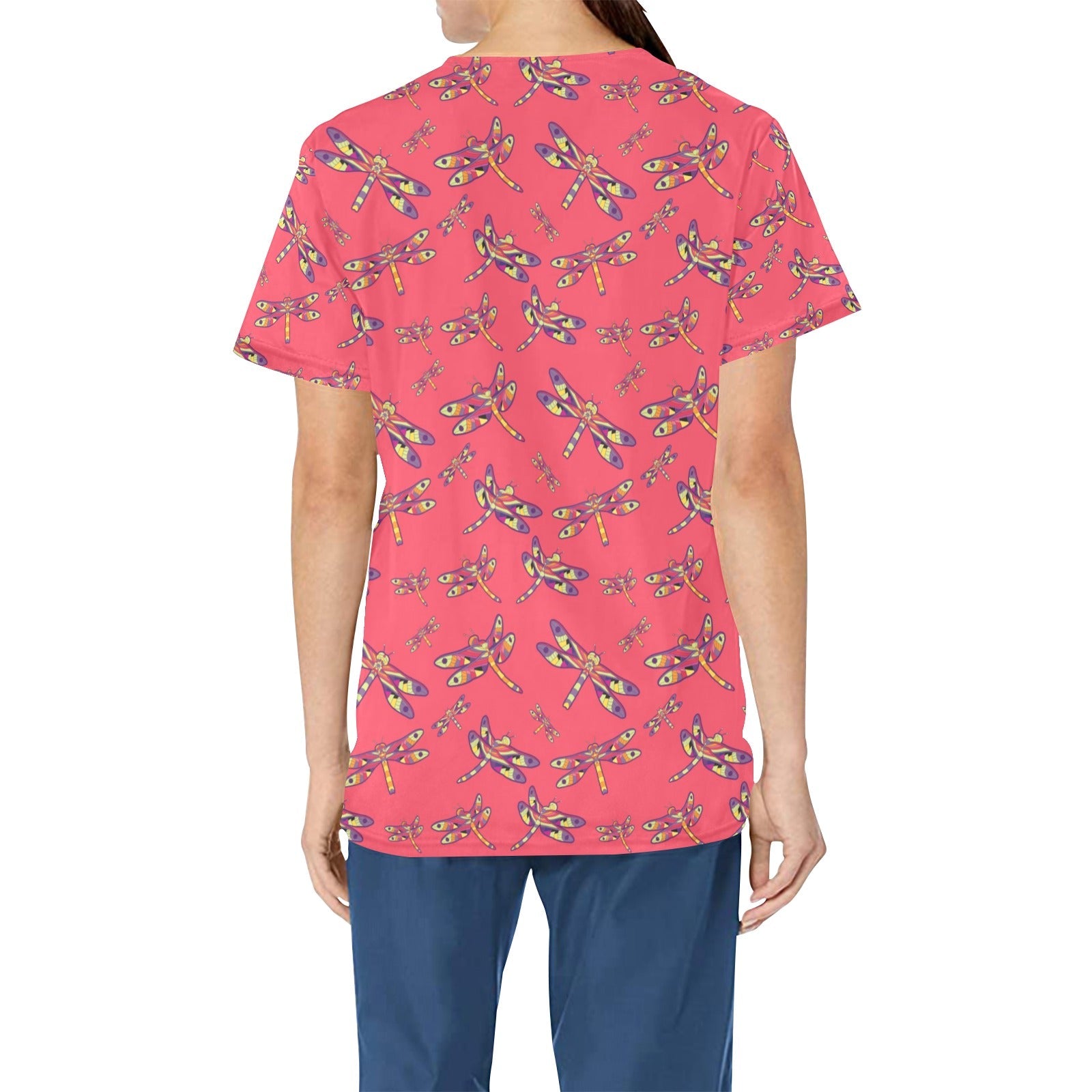 The Gathering All Over Print Scrub Top Scrub Top e-joyer 