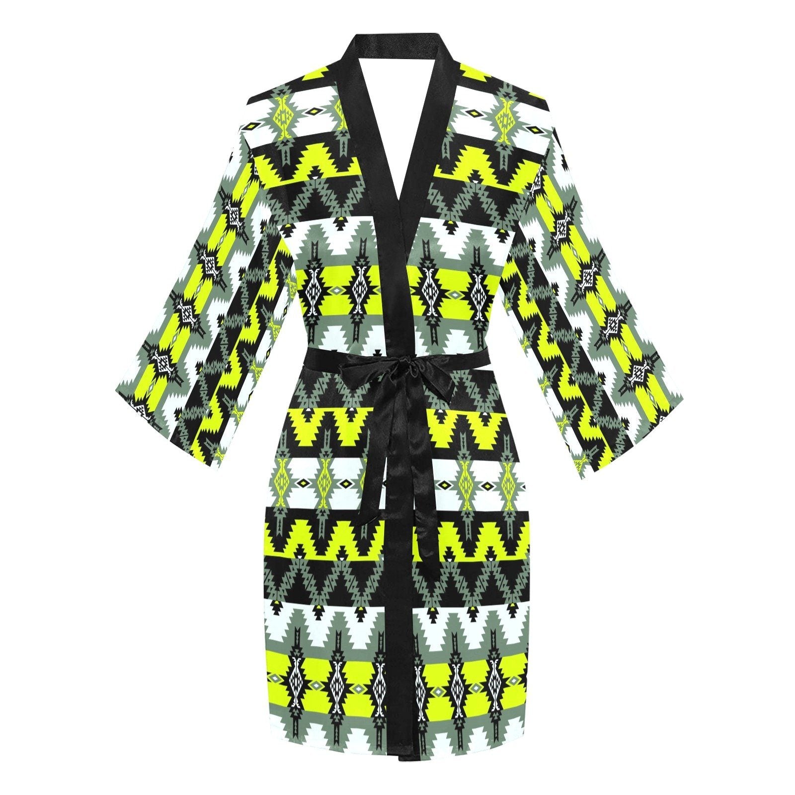 Two Spirit Medicine Long Sleeve Kimono Robe Long Sleeve Kimono Robe e-joyer 