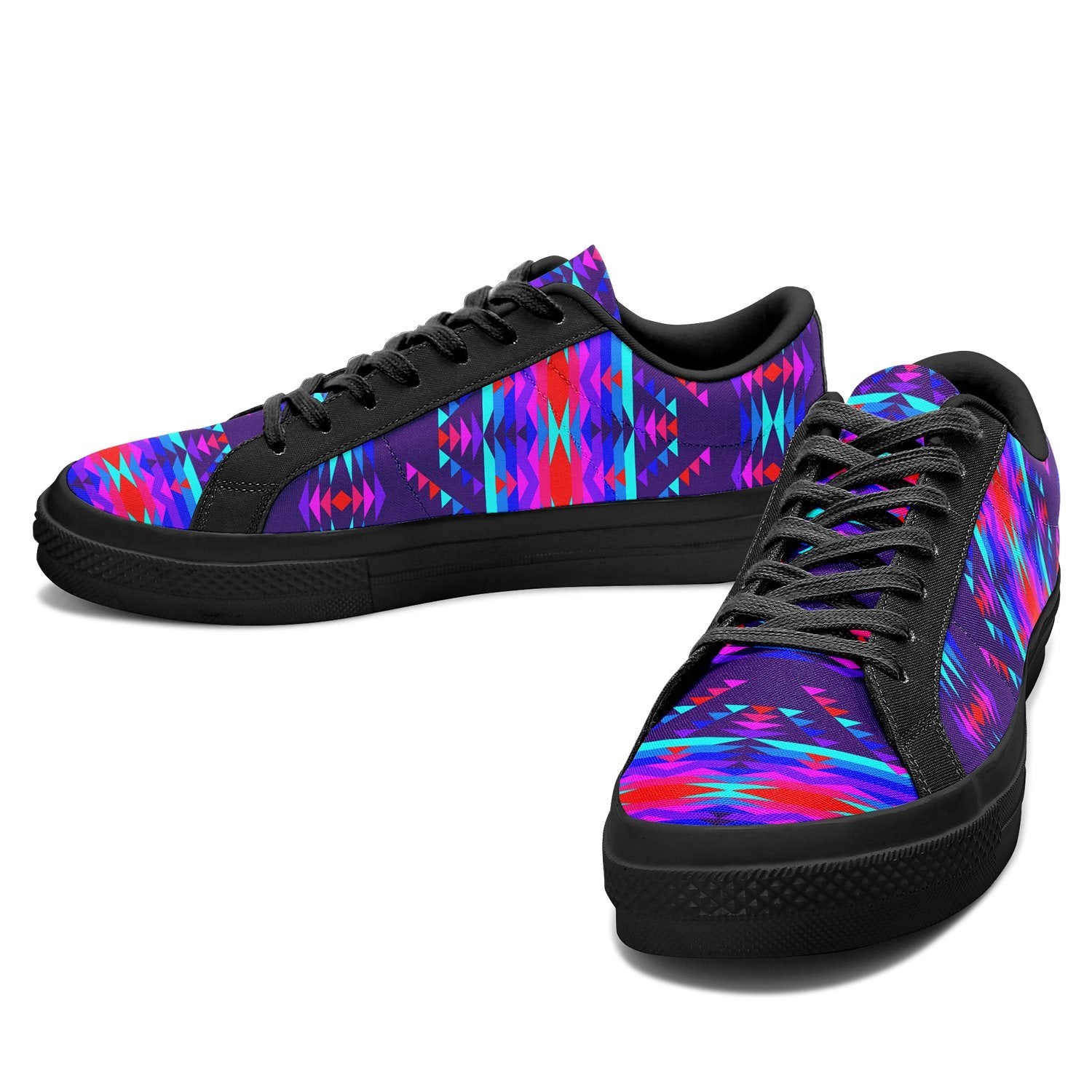 Visions of Peace Aapisi Low Top Canvas Shoes Black Sole 49 Dzine 