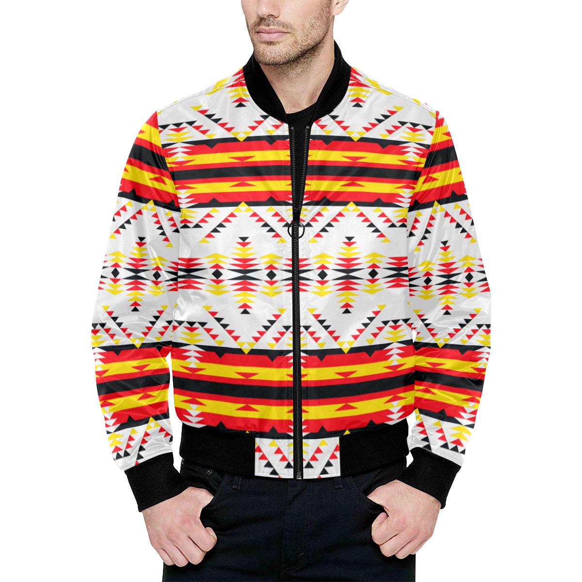 Visions of Peace Directions Unisex Heavy Bomber Jacket with Quilted Lining All Over Print Quilted Jacket for Men (H33) e-joyer 