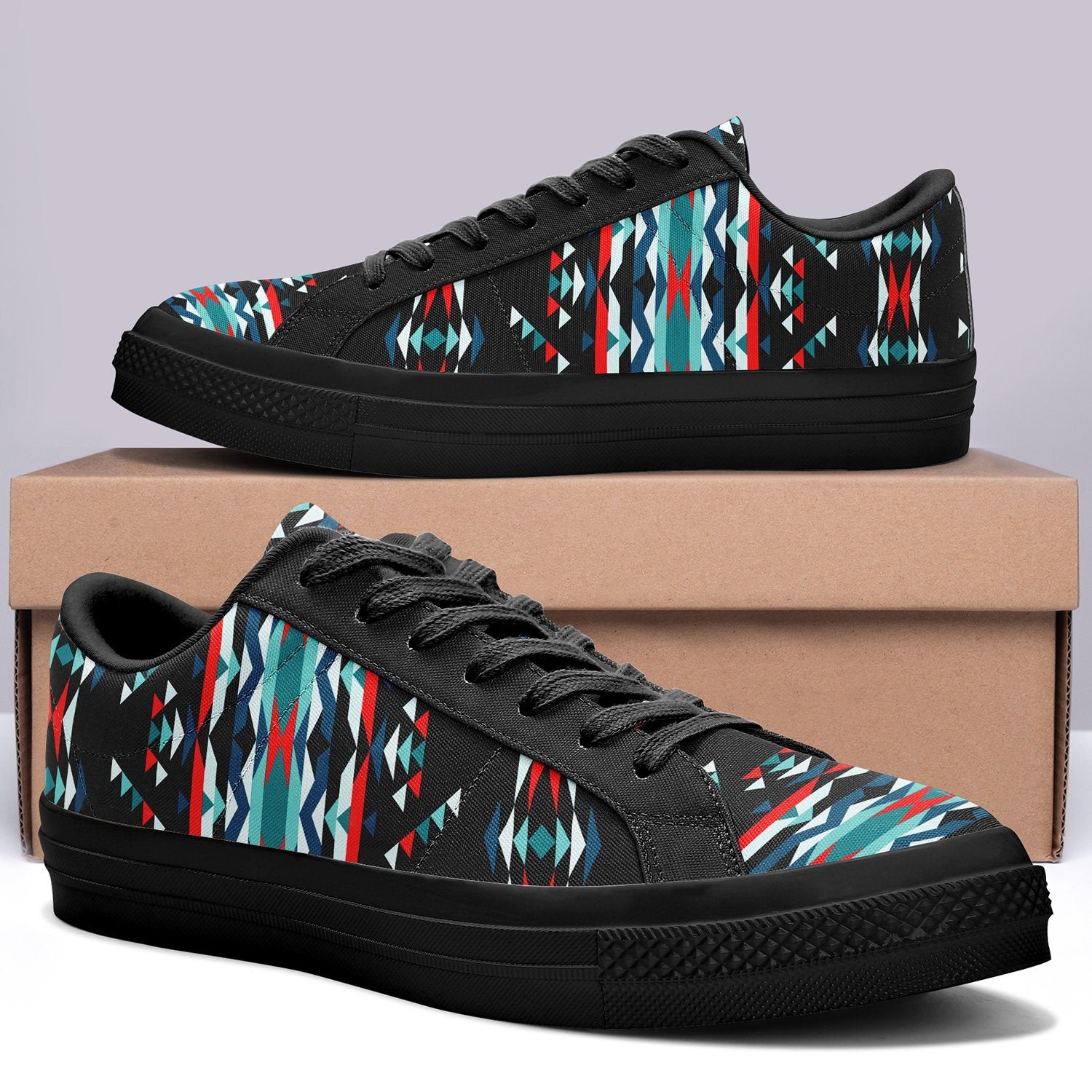 Visions of Peaceful Nights Aapisi Low Top Canvas Shoes Black Sole 49 Dzine 
