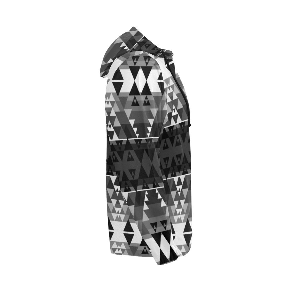 Writing on Stone Black and White All Over Print Full Zip Hoodie for Men (Model H14) All Over Print Full Zip Hoodie for Men (H14) e-joyer 