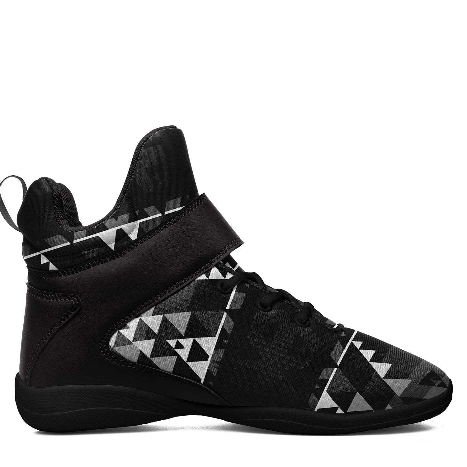 Writing on Stone Black and White Ipottaa Basketball / Sport High Top Shoes - Black Sole 49 Dzine 