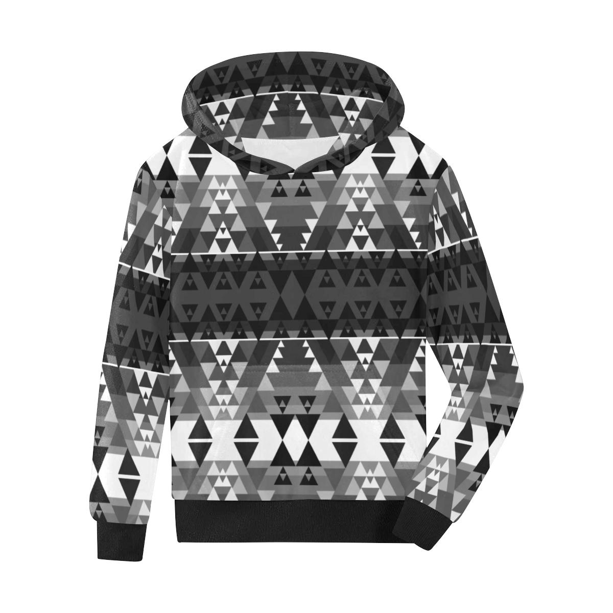 Writing on Stone Black and White Kids' All Over Print Hoodie (Model H38) Kids' AOP Hoodie (H38) e-joyer 