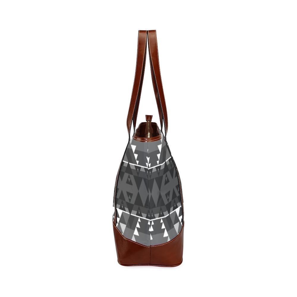 Writing on Stone Black and White Tote Handbag (Model 1642) Tote Handbags (1642) e-joyer 