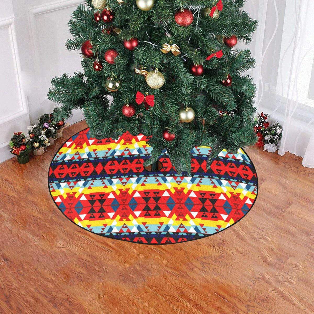 Writing on Stone Enemy Retreat Christmas Tree Skirt 47" x 47" Christmas Tree Skirt e-joyer 