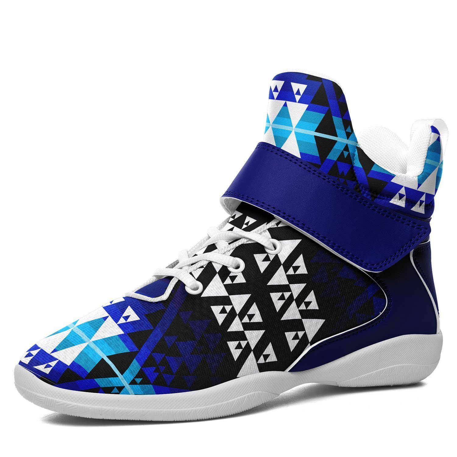 Writing on Stone Night Watch Ipottaa Basketball / Sport High Top Shoes - White Sole 49 Dzine US Men 7 / EUR 40 White Sole with Blue Strap 