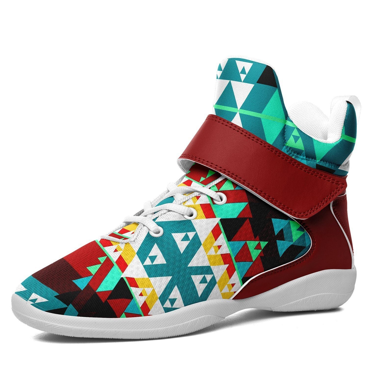 Writing on Stone Wheel Ipottaa Basketball / Sport High Top Shoes - White Sole 49 Dzine US Men 7 / EUR 40 White Sole with Dark Red Strap 