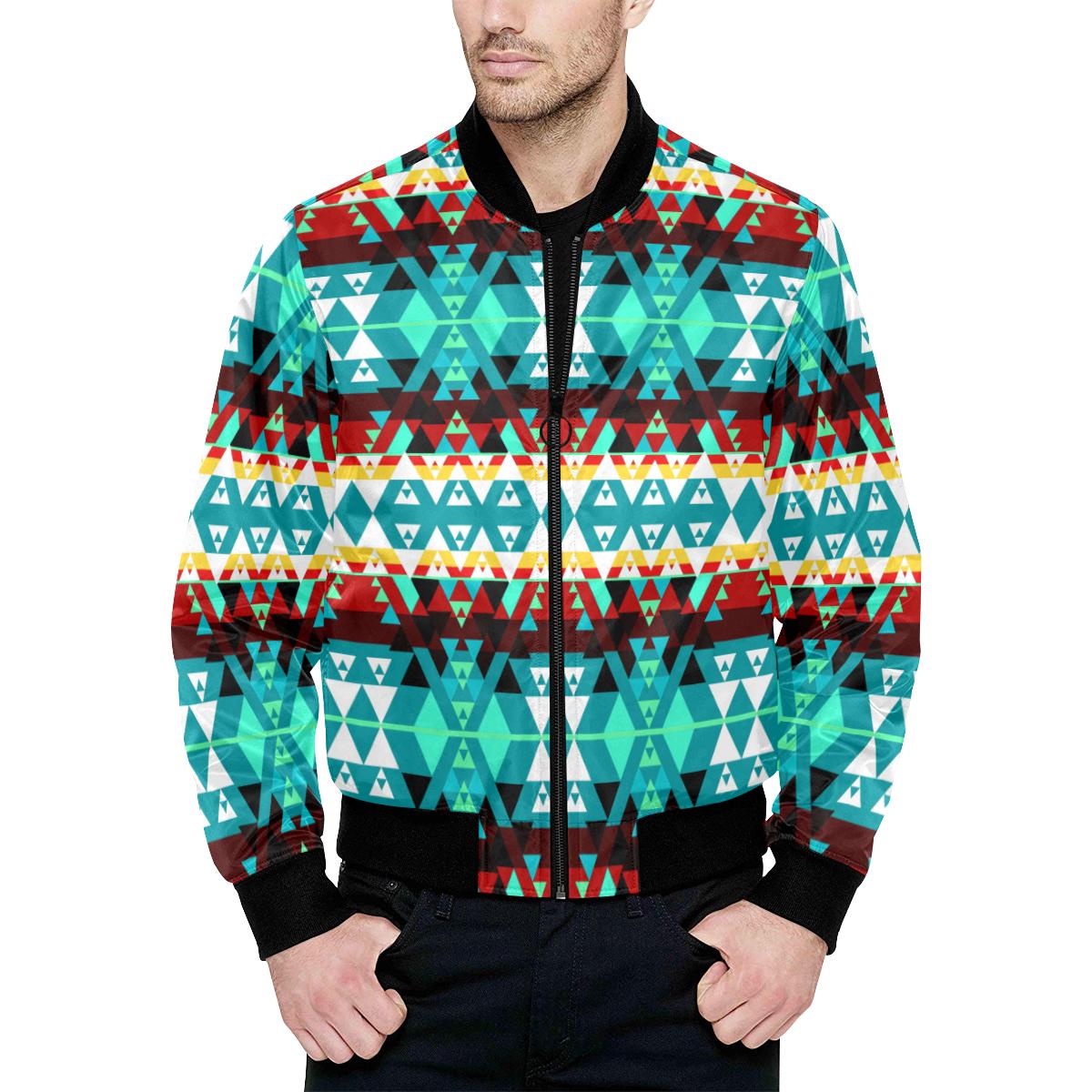 Writing on Stone Wheel Unisex Heavy Bomber Jacket with Quilted Lining All Over Print Quilted Jacket for Men (H33) e-joyer 